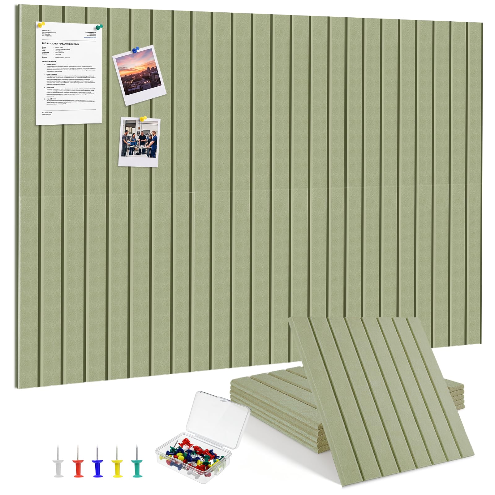 Large Cork Board 36" x 24", 6-Pack Pin Board, Felt Bulletin Boards