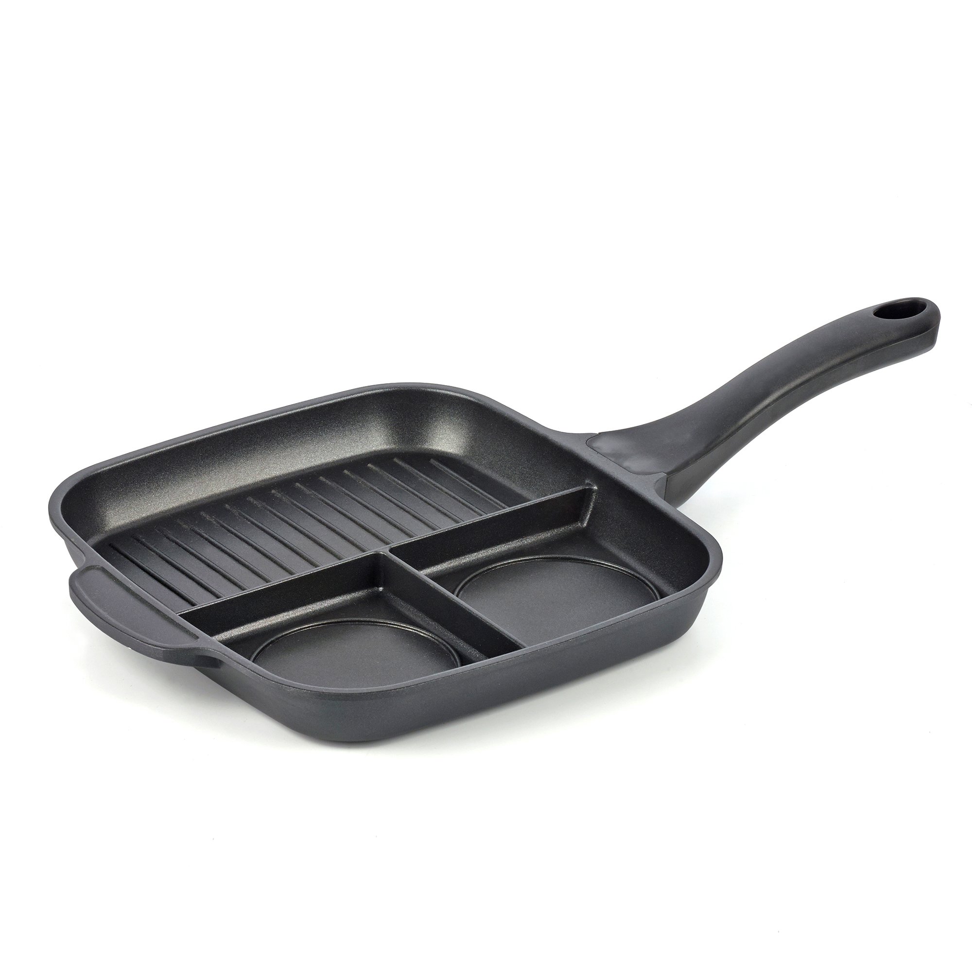 MA-18330 - Bistecchiera multiuso 3 in 1, in alluminio pressofuso, 46,5 x 26,5 x 6,5 cm