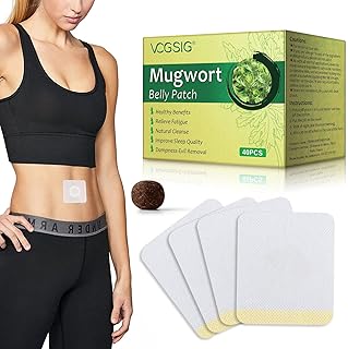 Mugwort Belly Patch,40Pcs Natural Wormwood Essence Pills and 40Pcs Belly Sticker, Moxa Hot Moxibustion Navel Wormwood Sticker