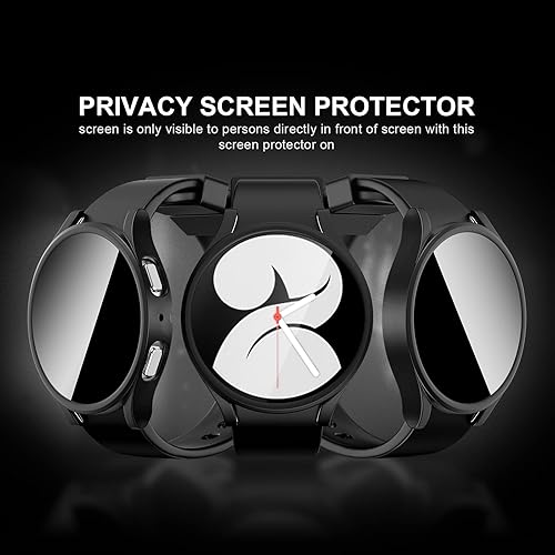 Miniatura 2 de Haojavo Paquete de 2+2 Funda protectora de pantalla de privacidad para Samsung Galaxy Watch 5Galaxy Watch 4 de 1.732 pulgadas, cubierta rígida