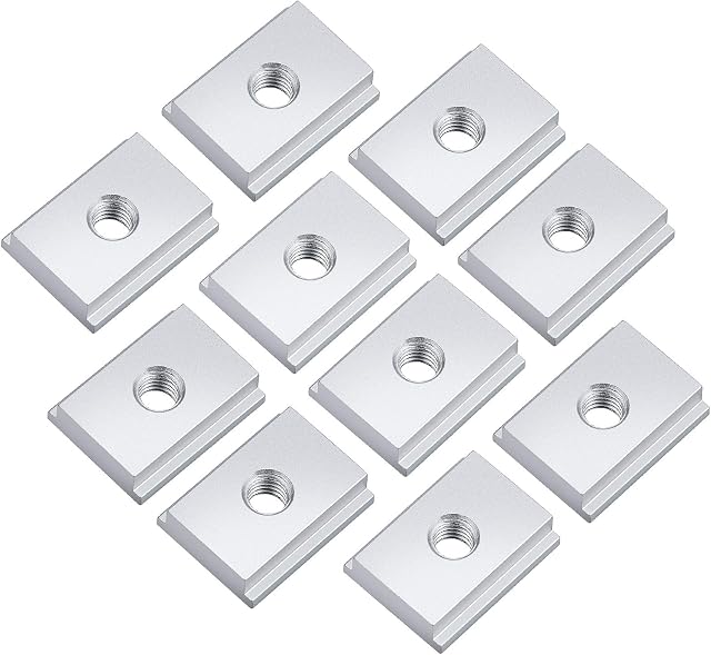 10 Pcs M8 T-Slot Nuts, Aluminum Alloy T Track Accessories for Woodworking Tool Slot Fastener - 30 x 23 x 7.8mm