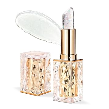 Coello Lipstick,Transferproof Color Changing Lipsticks,Gold Crystal Lipstick Color Changing Long Lasting,Vitamin E Nourishing For Cracked & Dry Lips (01)