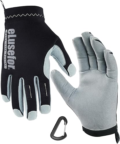 Guantes de trabajo, guantes de trabajo de seguridad para hombre, guantes de trabajo ligeros, ajuste fácil, cosido de Kevlar con clip de mosquetón