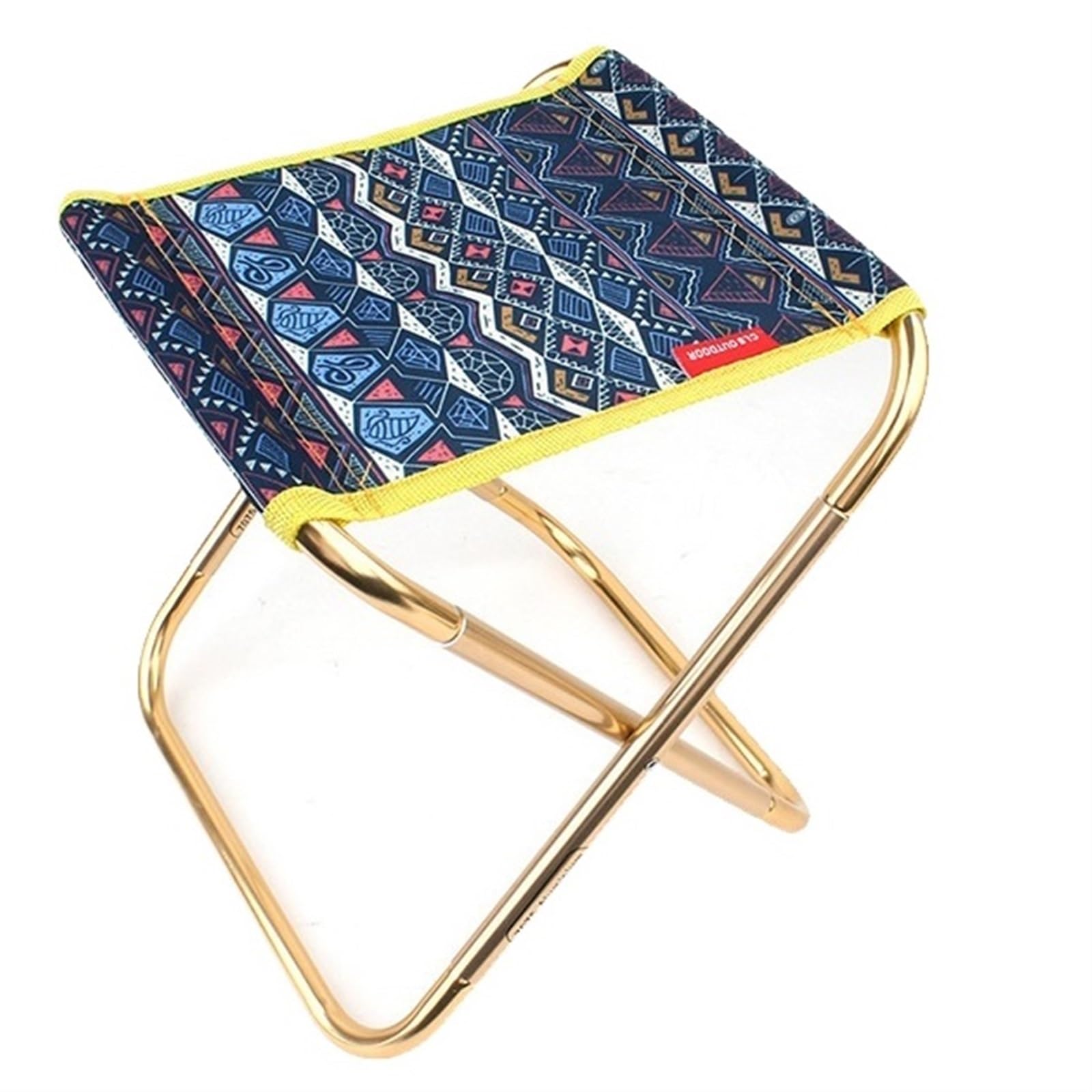 klapphocker Outdoor Faltbare Kleine Hocker Metall Tragbare Grill Angeln Stuhl Camping Lagerbar Bank Picknick Stuhl Campinghocker(Pattern a)