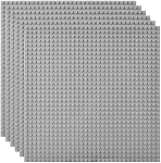 Lekebaby Classic Baseplates 10" x 10" Building Brick Base Plates, 100% Compatible with All Major Brands Baseplates for Building, Green, Gray and Blue
