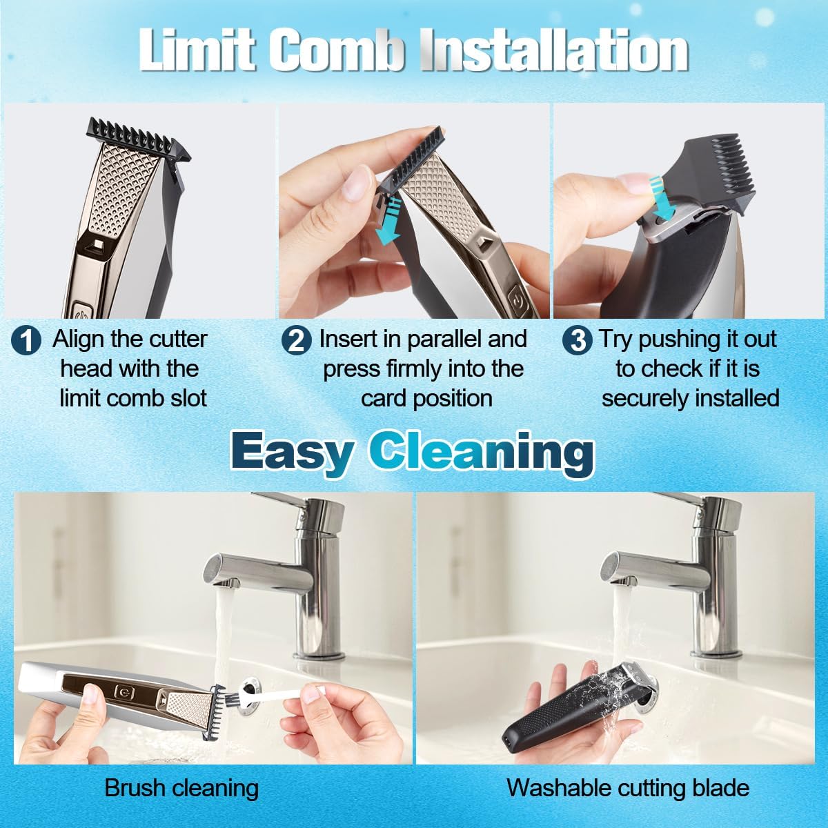 Beard Trimmer for Men，Men's Barber Clippers for Hair Cutting，Electric Razor | LED Battery Display, Sharp Blade Low Noise USB Fast Charge Cordless Shaving Grooming Kit for Home Travel, Ideal Gift for Men