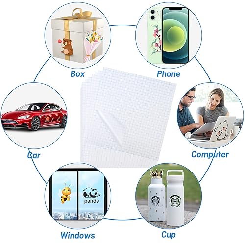 Miniatura 4 de selizo Paquete de 20 cintas de transferencia transparentes, papel de contacto, hoja de transferencia de papel de baja adherencia para manualidades