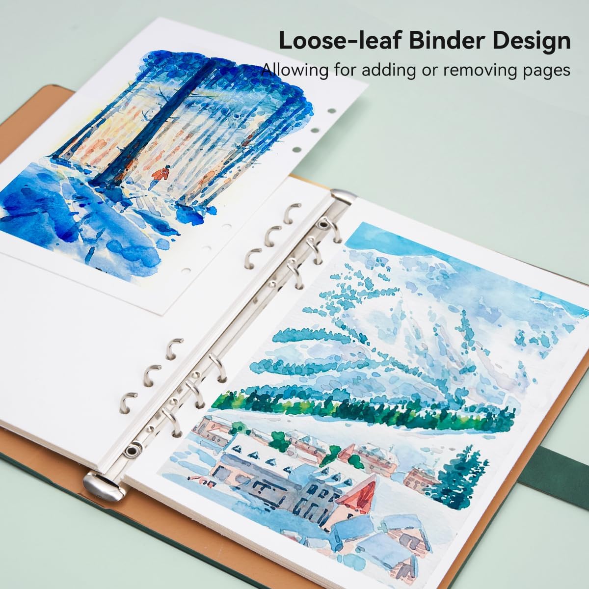 Lightwish Watercolor Sketchbook,100% Cotton Acid Free Watercolor Journal,300gsm/140lb Hot Press Watercolor Paper for Artists,Adults,Students,20 Sheets,9.25 * 6.3 Inches