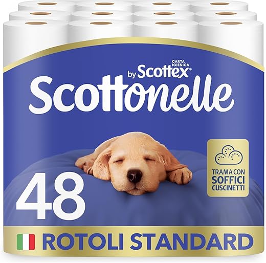 Scottonelle Carta Igienica Soffice e Trapuntata, Confezione da 48 Rotoli (12x4)