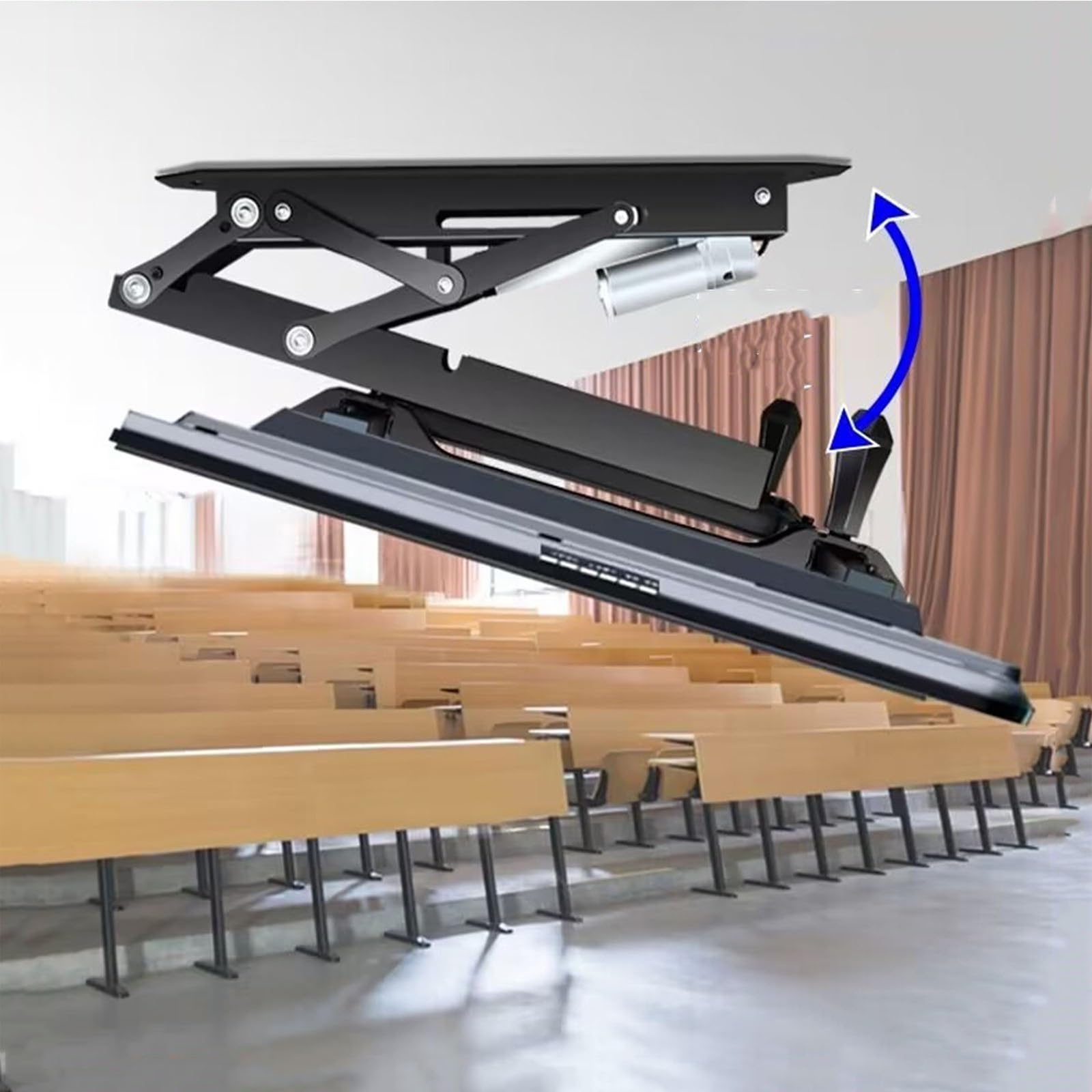 Soporte de TV para Techo de Mesa - Soporte de TV motorizado abatible de 0 a 85°, Compatible con televisores de 32 a 70 Pulgadas, con elevación automática.