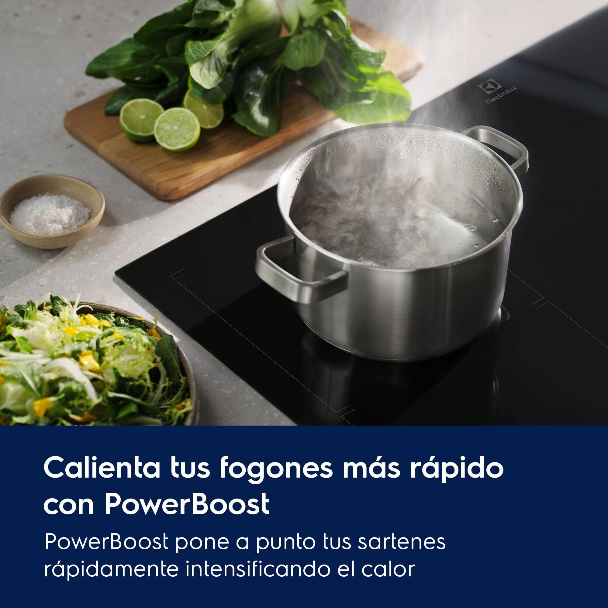 Electrolux Placa de Inducción 60 cm 3 zonas EIT61336CB | 3 zonas de cocción, 60 cm, zona paellera 32 cm, bloqueo de seguridad