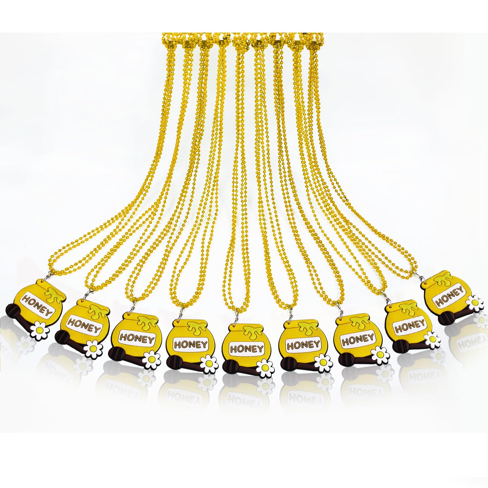 CiciBear 24 Pack Honey Necklace Party Favors with Mardi Gras Beads for Bumble Bee Baby to bee Bee Baby shower Gender Reveal Party Favors, Home Decorations, Wedding