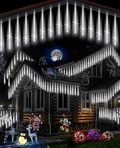 Miniatura 2 de Luces de Navidad para exteriores, con certificación UL, luces de lluvia de meteoritos de 12 pulgadas, 10 tubos, luces LED de caída de lluvia, luces