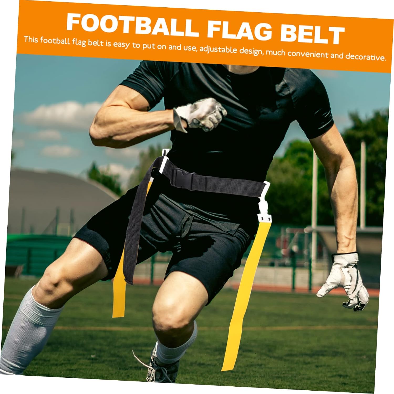 Football Flag Belt Outdoor Rugby Waist Flags Easy to Use Fits All for Boys and Girls Adults