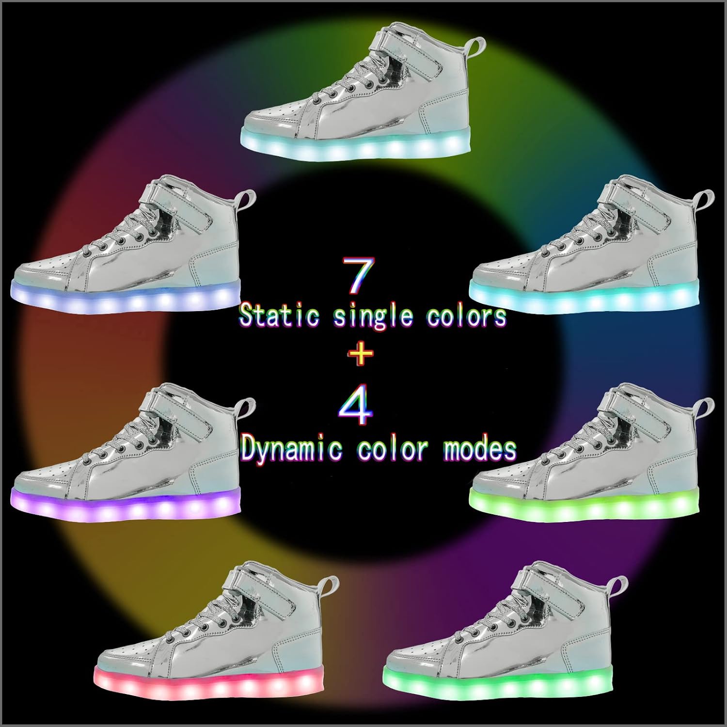 Hot Dingding LED Light Up High Top Sneakers Flashing Shoes for Women Men Teens with USB Charging Glowing Luminous Shoes