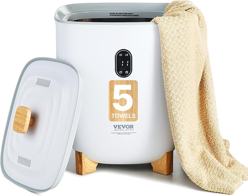 VEVOR Towel Warmers for Bathroom, 25 L Towel Warmer Bucket with Auto Shut Off for Spa Fits up to 5 Oversized Towels, Blankets, Clothes, Bathrobes, PJ's and More