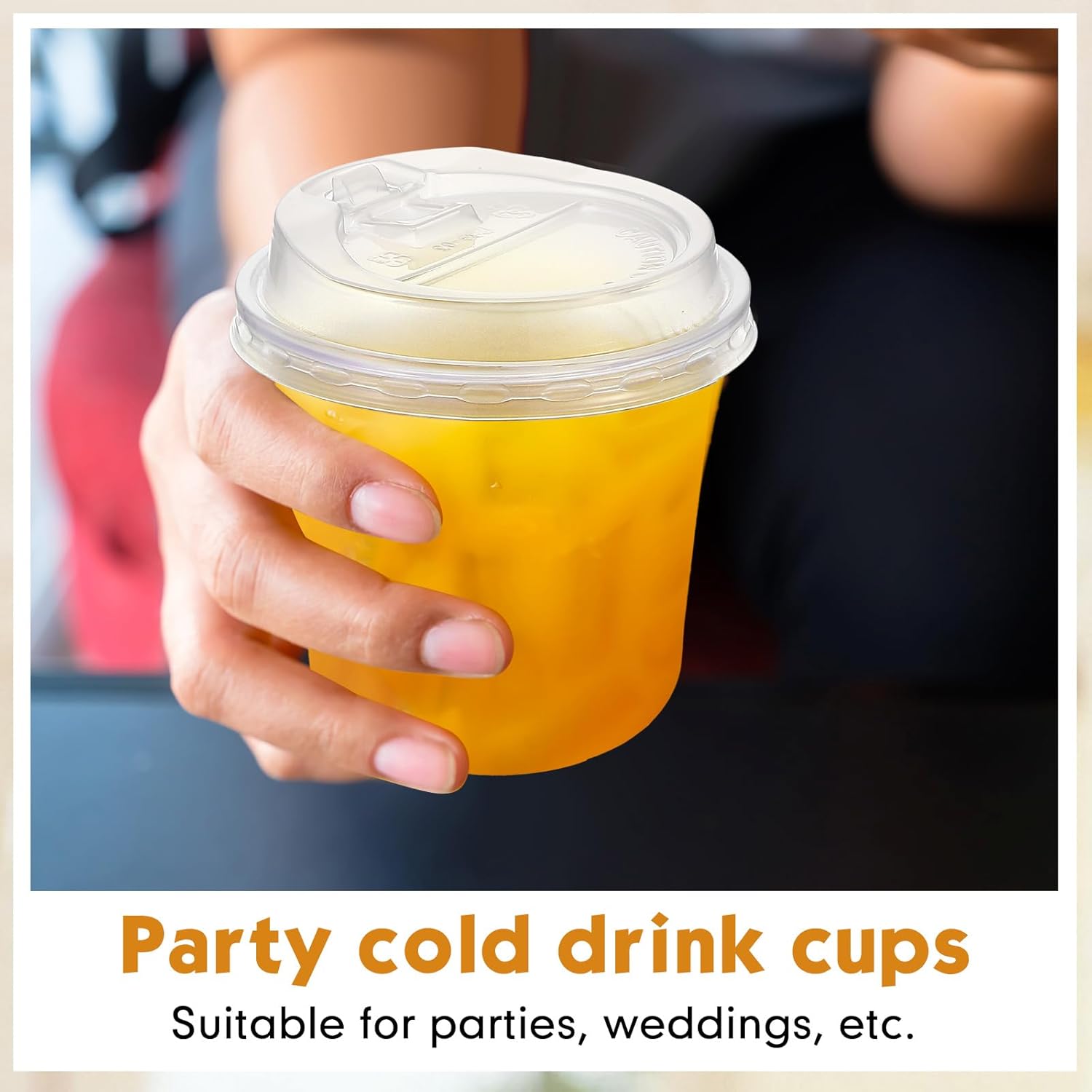 Baderke 50 Sets 10oz Disposable Crystal Clear Plastic Cups With Lids, Round Bottom Iced Coffee Cups With Lid for Smoothie, Cold Beverages, Drinking Tumblers, Cold Drinks for Party, Wedding, Even - Image 5