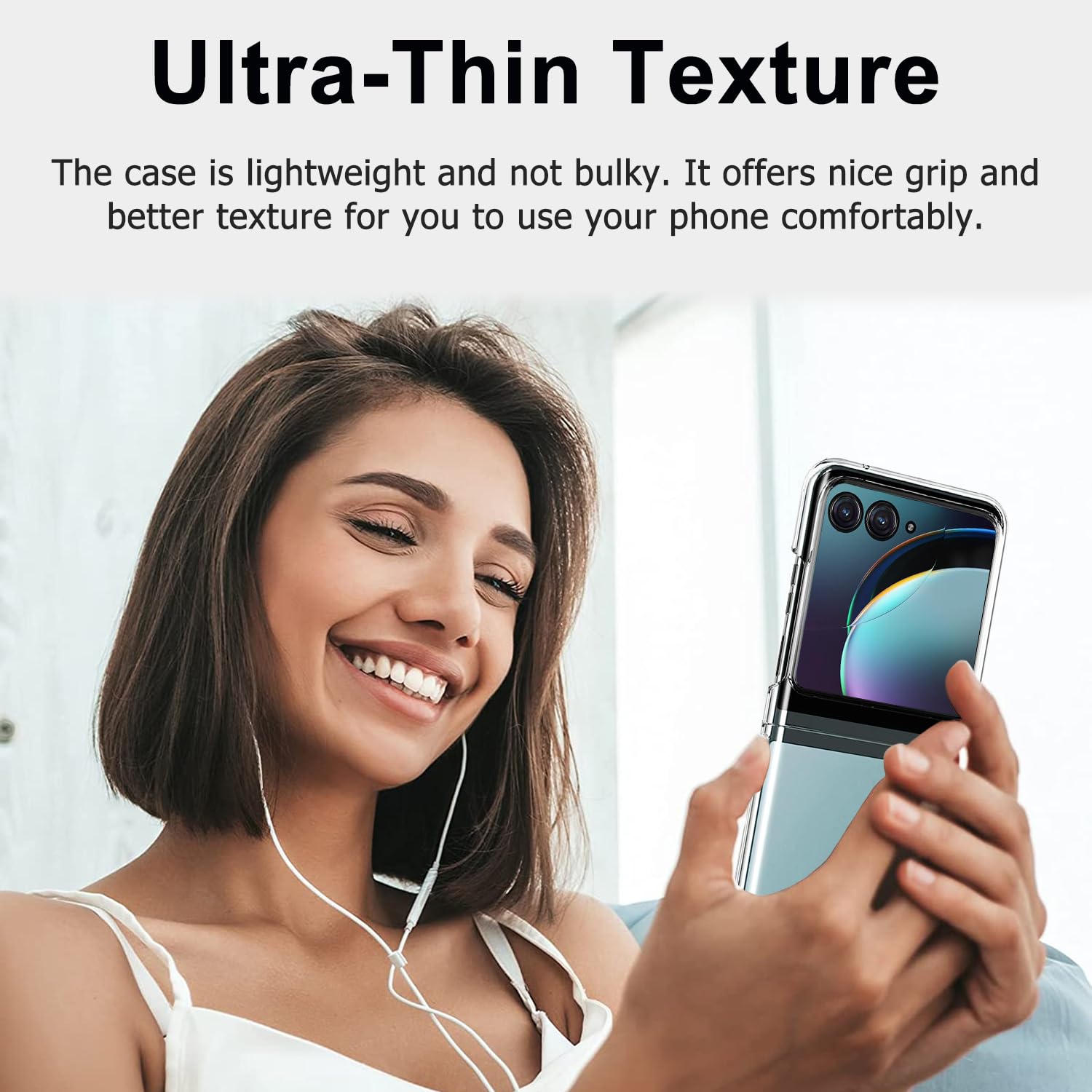 Miimall Custodia Per Motorola Razr 40 Ultra - Sottile Antiurto In PC Con Vetro Temperato Integrato - Oro