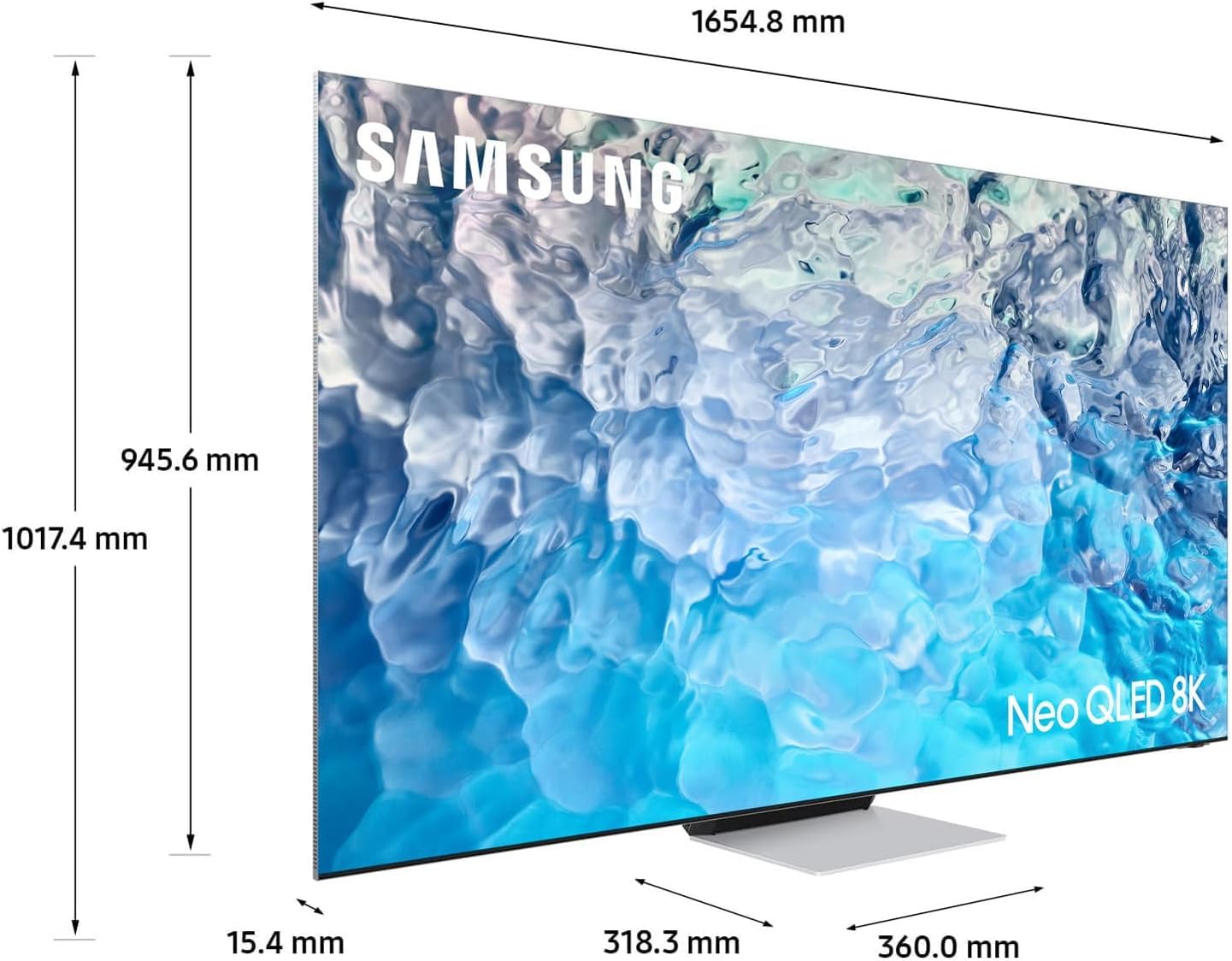 Samsung TV 75" QE75QN900BTXZT NEO QLED 8K, Quantum Matrix Pro, mini LED, Processore Neural Quantum 8K, Infinity Screen, Atachable Slim One Connect, Dolby Atmos e OTS Pro