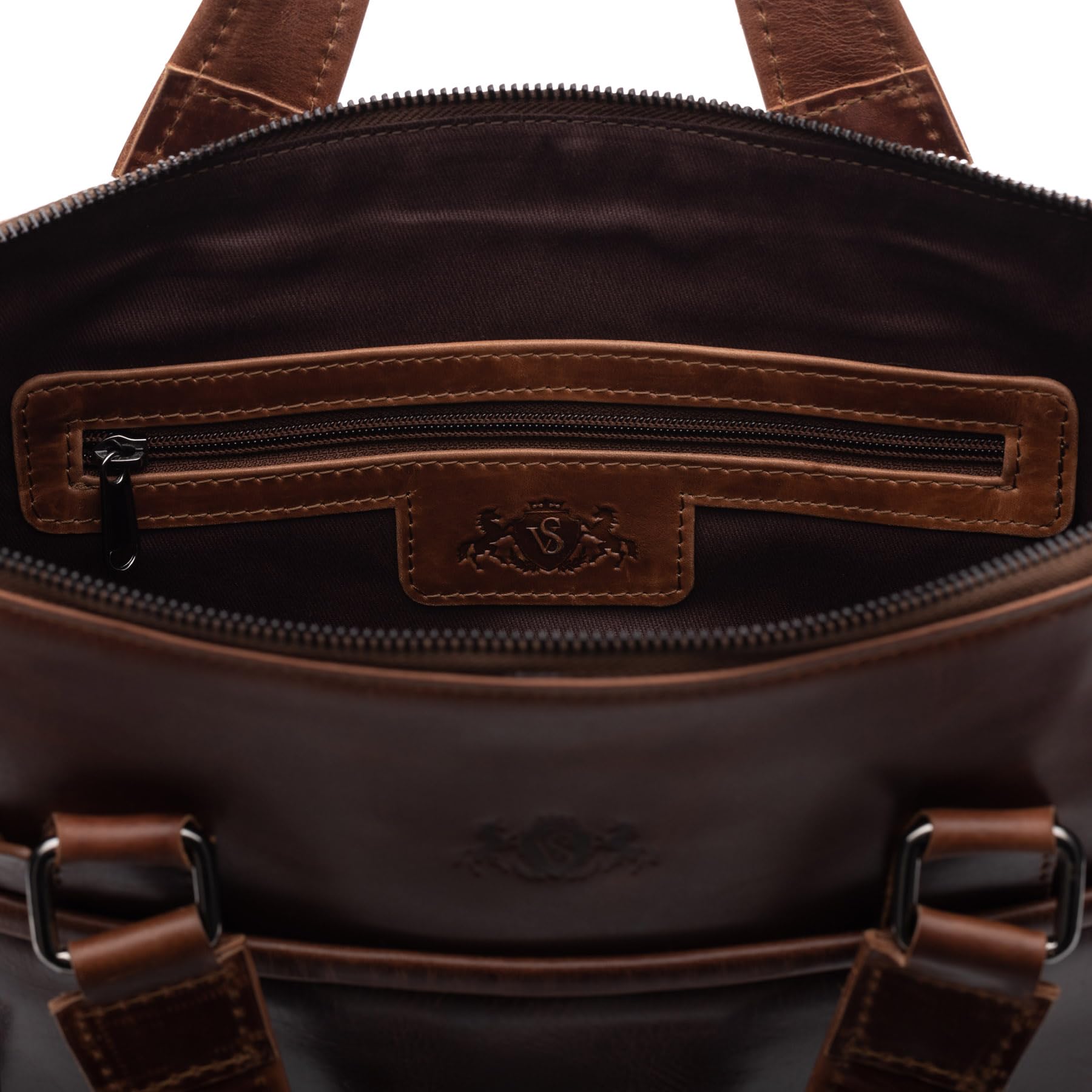 SID & VAIN Sac Ordinateur Portable Cuir véritable 15.4 Pouces London Mallette Professionnelle bandoulière Grand pour Hommes et Femmes Serviette de Travail Etudiante Marron