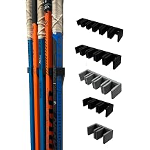 Wall Mount Hockey Stick Holder | Ice Hockey Stick Organizer Black, 5 Stick Wall Mount