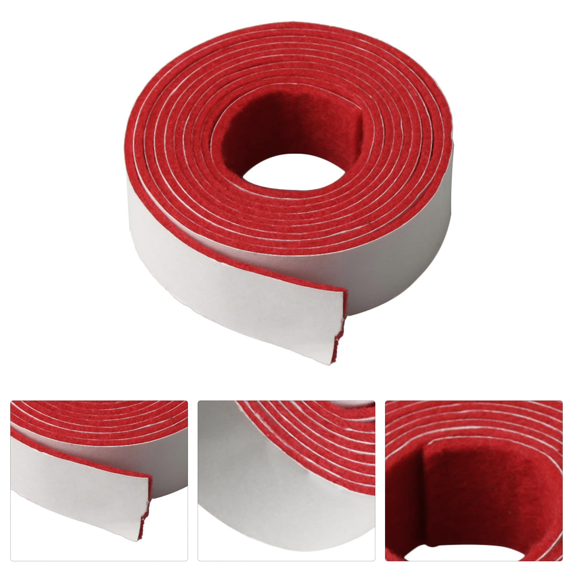 Yibuy Tira roja del fieltro del carril de la primavera para el reemplazo del teclado del piano 130x1.9cm