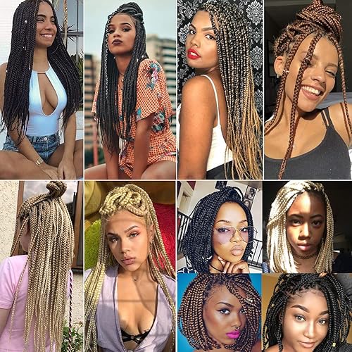 Miniatura 8 de Crochet Box - Trenzas preenlazadas de diosa, 7 paquetes, 3 extensiones de cabello trenzado (18 pulgadas, 1B3027)