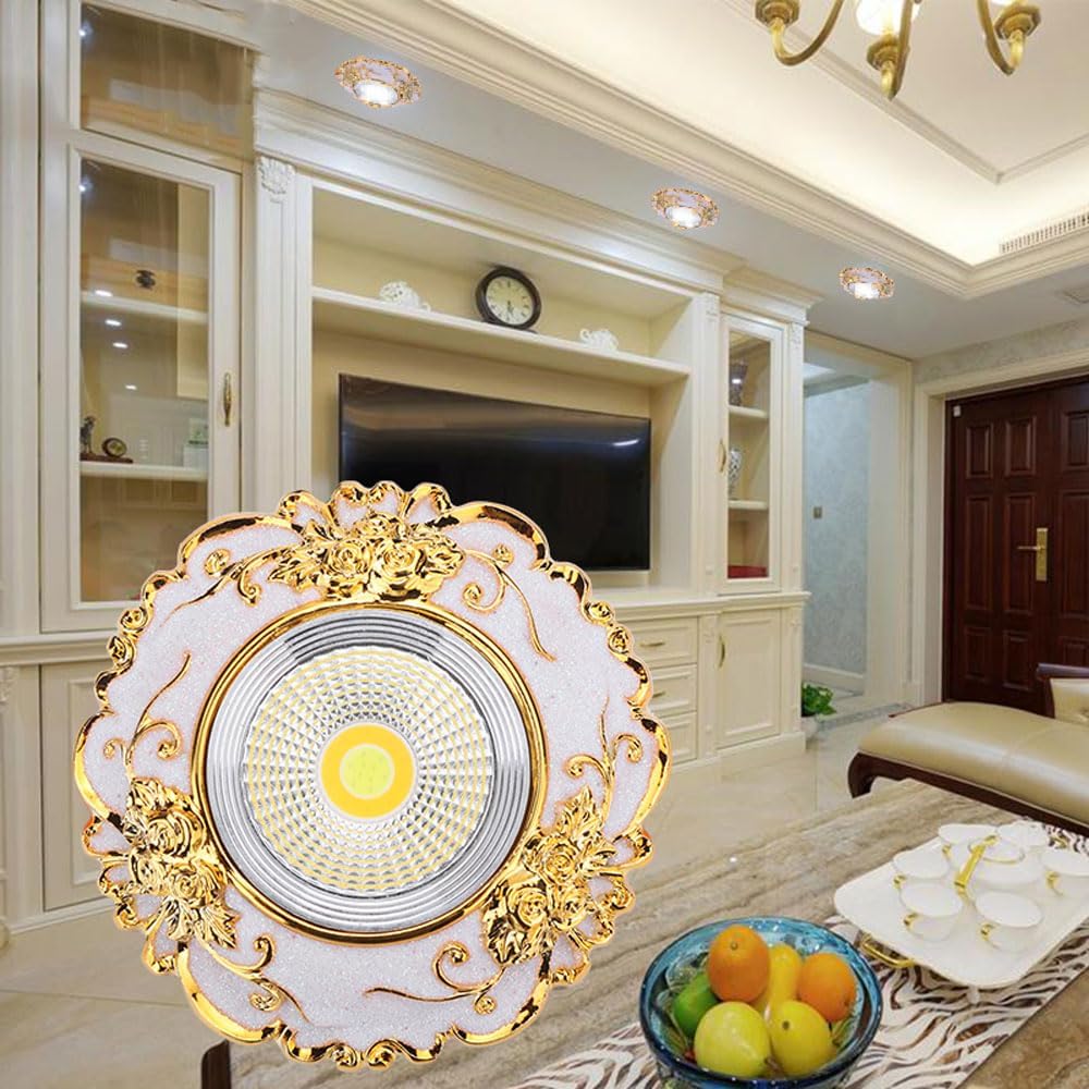 4 Pack LED Recessed Downlight Dimmable Ceiling Light Fixtures, 3-CCT Adjustable, 30° Tiltable COB LED Downlight, European Style, Resin & Aluminum Construction, Indoor Lighting For Home & Office