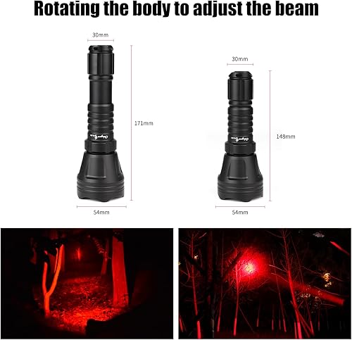 Miniatura 6 de KL52Plus - Luz de caza con zoom, con módulos intercambiables IR850, luz de coyote roja KL52 con interruptor de presión de atenuación continua