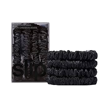 slip シルクヘアゴム 4個セット Amazon | Slip Silkスキニースキニースシュシュ - ブラック
