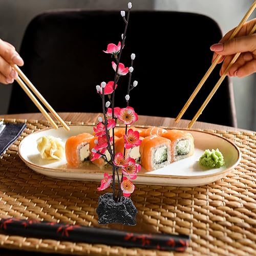Miniatura 2 de Hemoton Flores artificiales de cerezo en flor, 4 piezas, decoraciones de plato de sashimi para centro de mesa de restaurante japonés, adornos