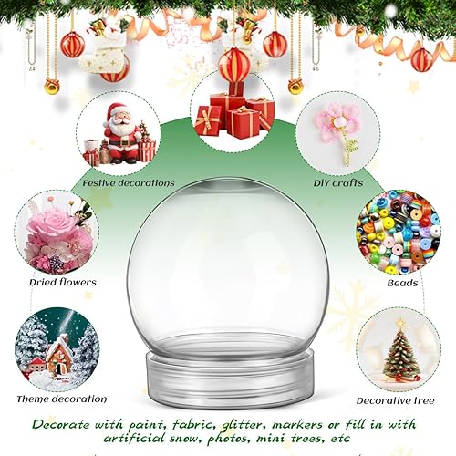 Miniatura 7 de Didiseaon Bombillas de globo 10 piezas DIY globo de nieve transparente de plástico cristal barro mini tarros