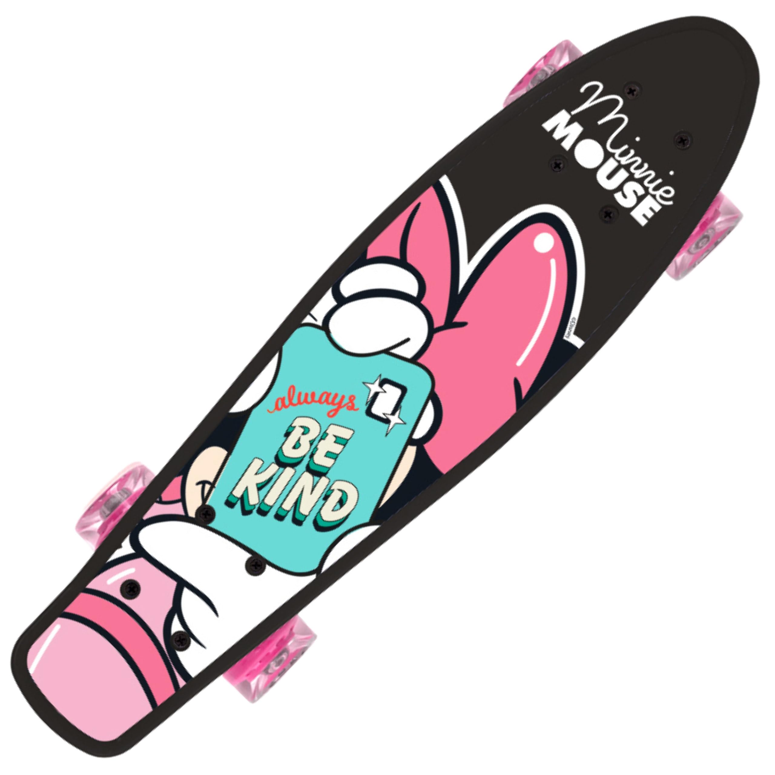 Fish 55 cm skateboard, non-slip deck, lightweight, STABLE from 20 to 50 kg (DISNEY MINNIE)