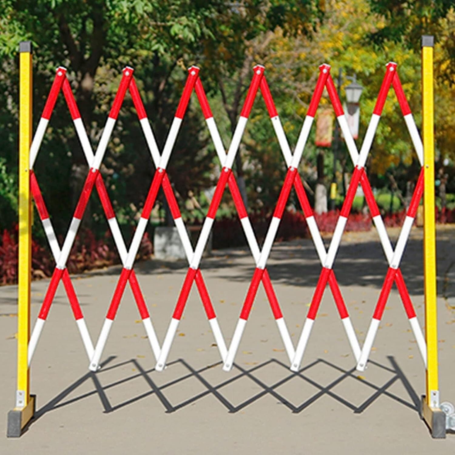 Clôture rétractable mobile rouge et jaune barrière de sécurité 1.2x6m