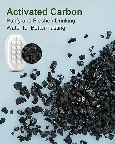 Miniatura 2 de Paquete de 12 filtros de fuente de agua para gatos con 12 esponjas de prefiltro para fuente de agua de 3.2L108 onzas, repuesto de filtro de fuente