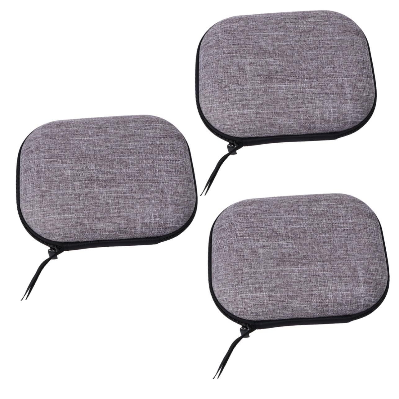 Hemobllo 3piezas Funda De Almacenamiento para Auriculares Organizador De Auriculares Estuche De Viaje Compatible De Protección De Algodón y Lino