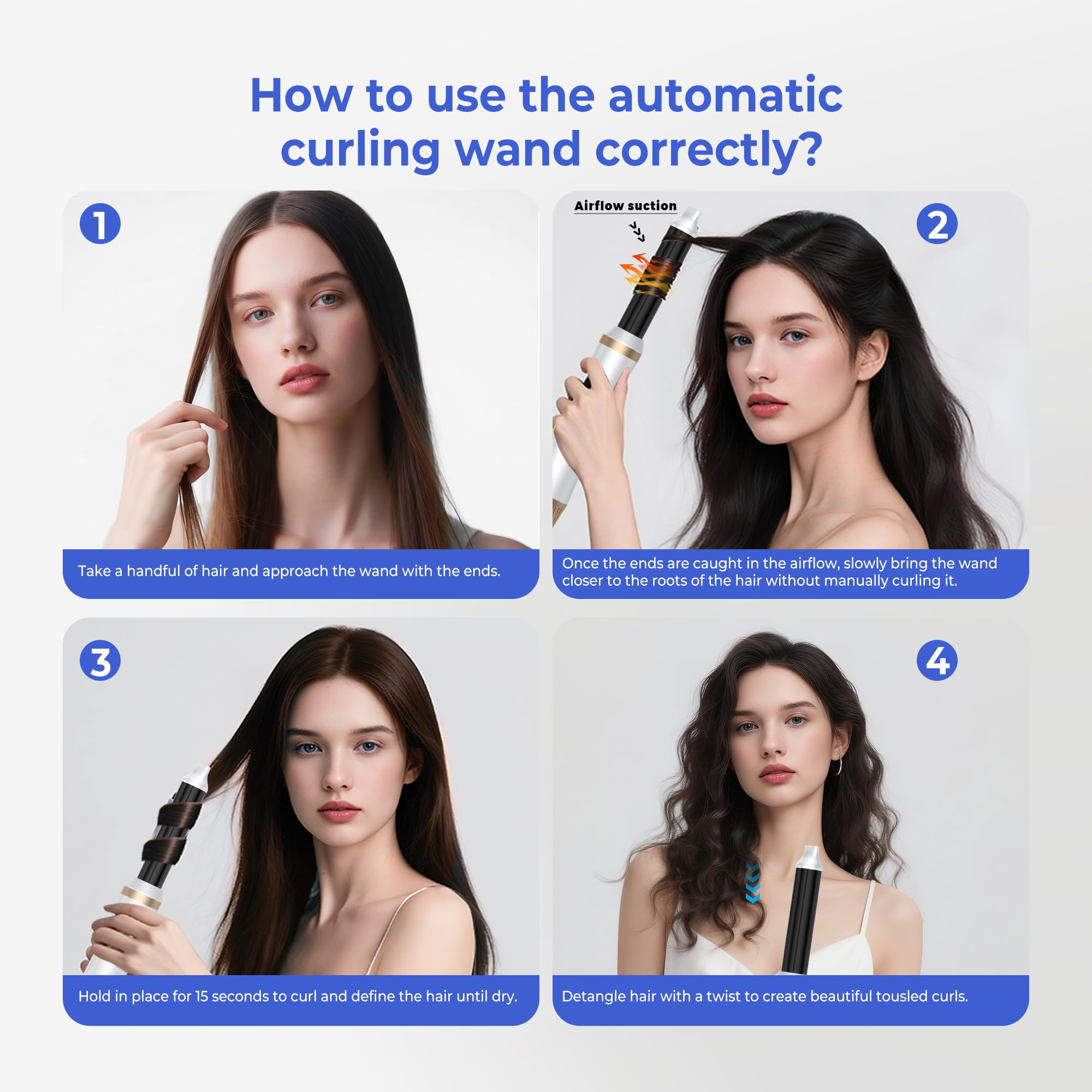 UMIGA Hairstyler 5 in 1 1000W Airstyler Lockenstab Haarglätter Bürste 3 Temperaturen