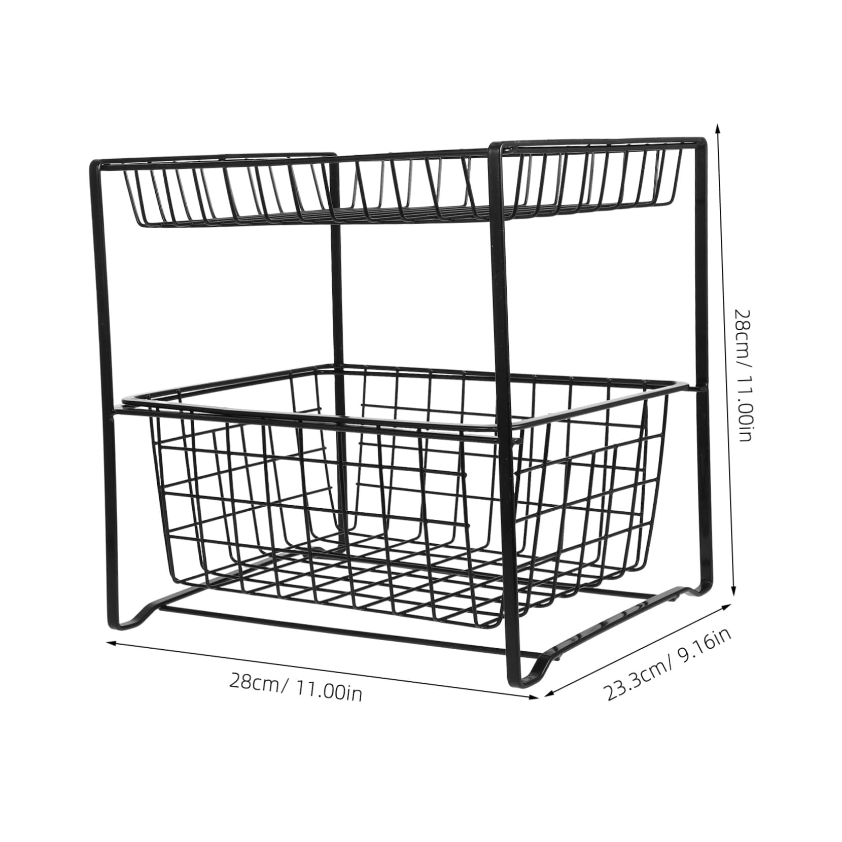 PRETYZOOM Organizer Cabinet under Sink Storage Rack Iron Material Maximized Storage Smooth Gliding Quick Assembly
