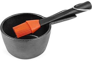 Cast Iron Cup Kitchen Cookware with Silicone Head Basting Brush Kit