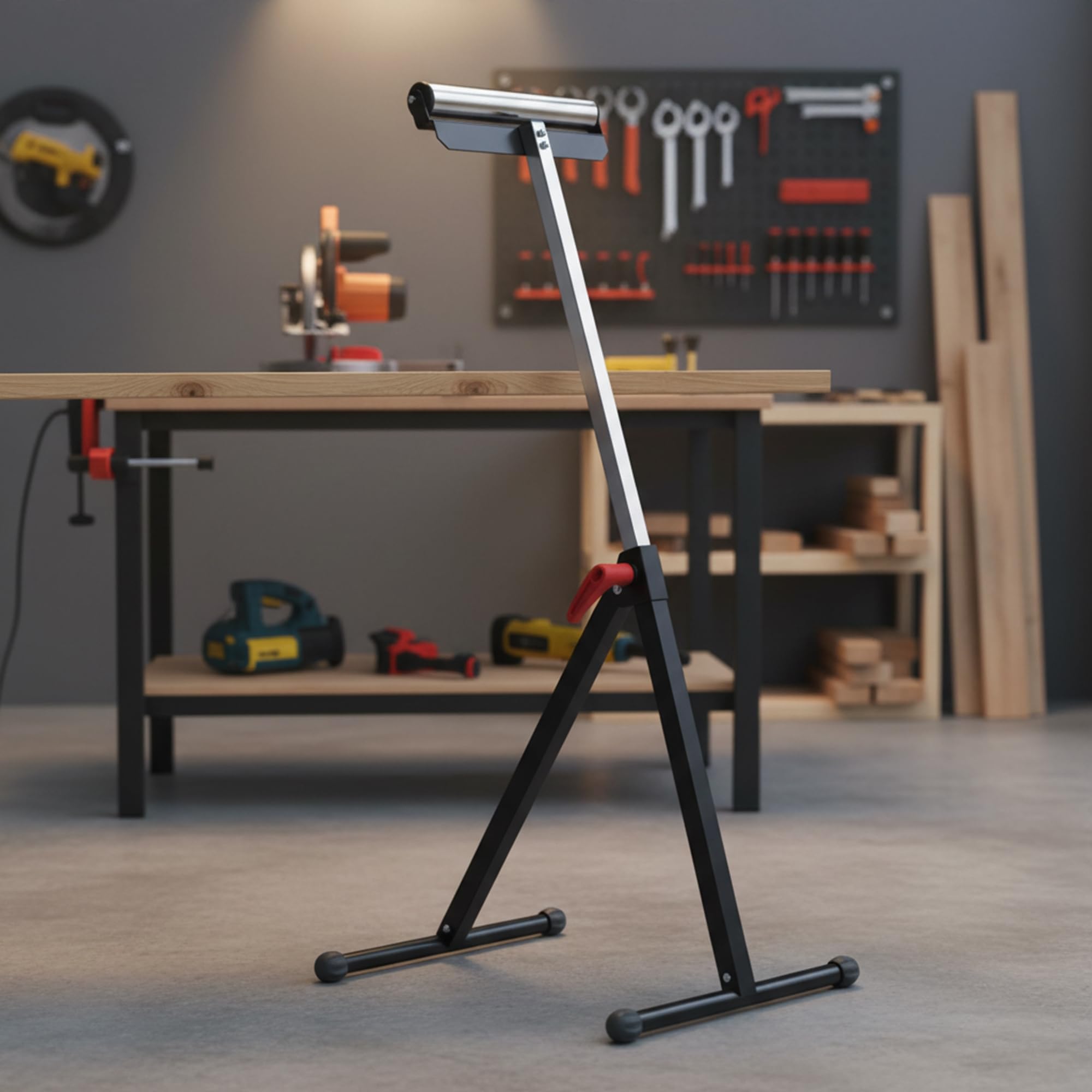 Mucola Rollenbock höhenverstellbar 66-105 cm Arbeitsbock Tragkraft bis 90 kg Montagebock inkl. 1 Paar Arbeitshandschuhe Unterstellbock mit rutschfesten Füßen Stützbock für Materialzuführung - 2 Stück