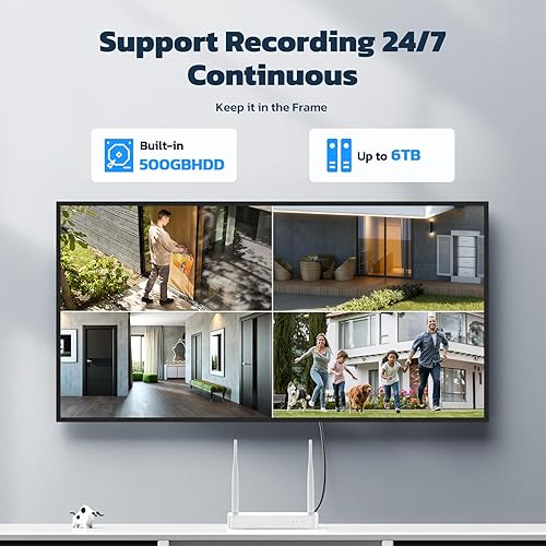 Miniatura 7 de Sistema de cámara de seguridad inalámbrica, 8 cámaras para exteriores, seguimiento humano, kit de NVR 4K expandible de 8 a 16 canales, audio de 2