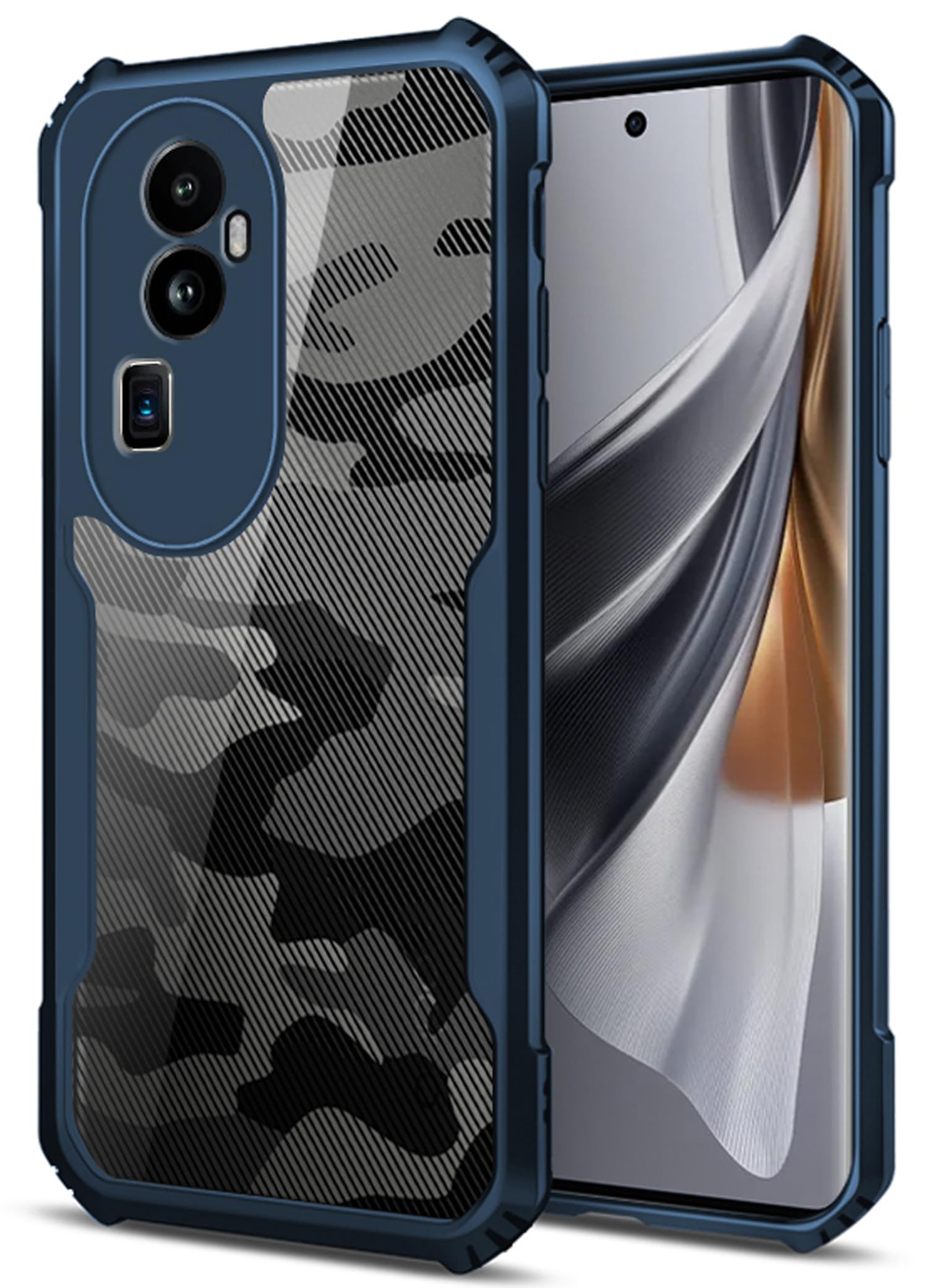 KAPA Beetle Camouflage Back Cover for Oppo Reno 10 Pro Plus | [Military Grade Protection] Shock Proof Slim Hybrid Bumper Case (Blue) (B0CNJNRFLR) Amazon Price History, Amazon Price Tracker