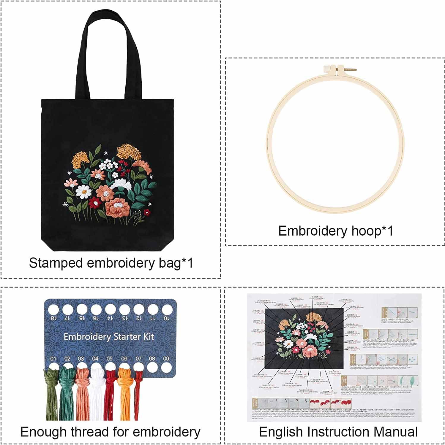 Broderie D'Aiguille de Poinçon Kit avec instructions (français non