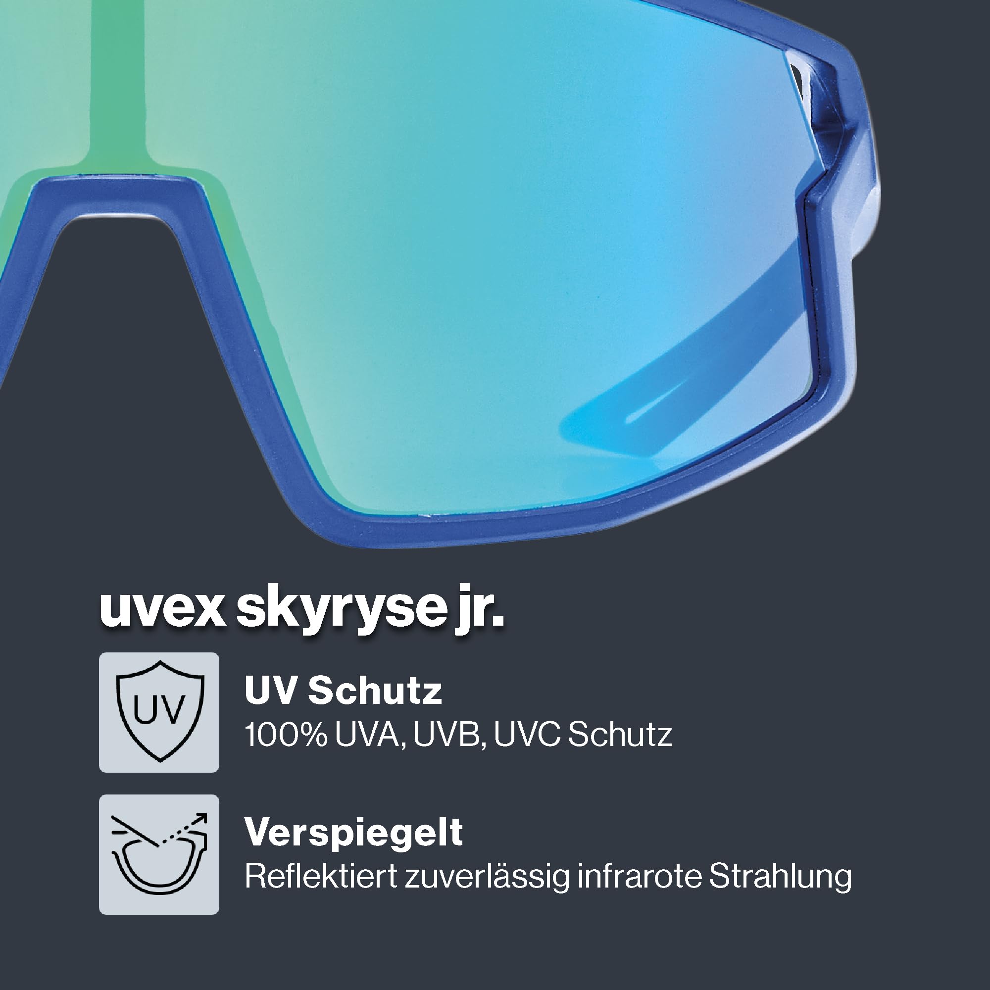 uvex skyryse jr. - Sportbrille für Kinder - 100% UVA-, B, C Schutz - beschlagfrei