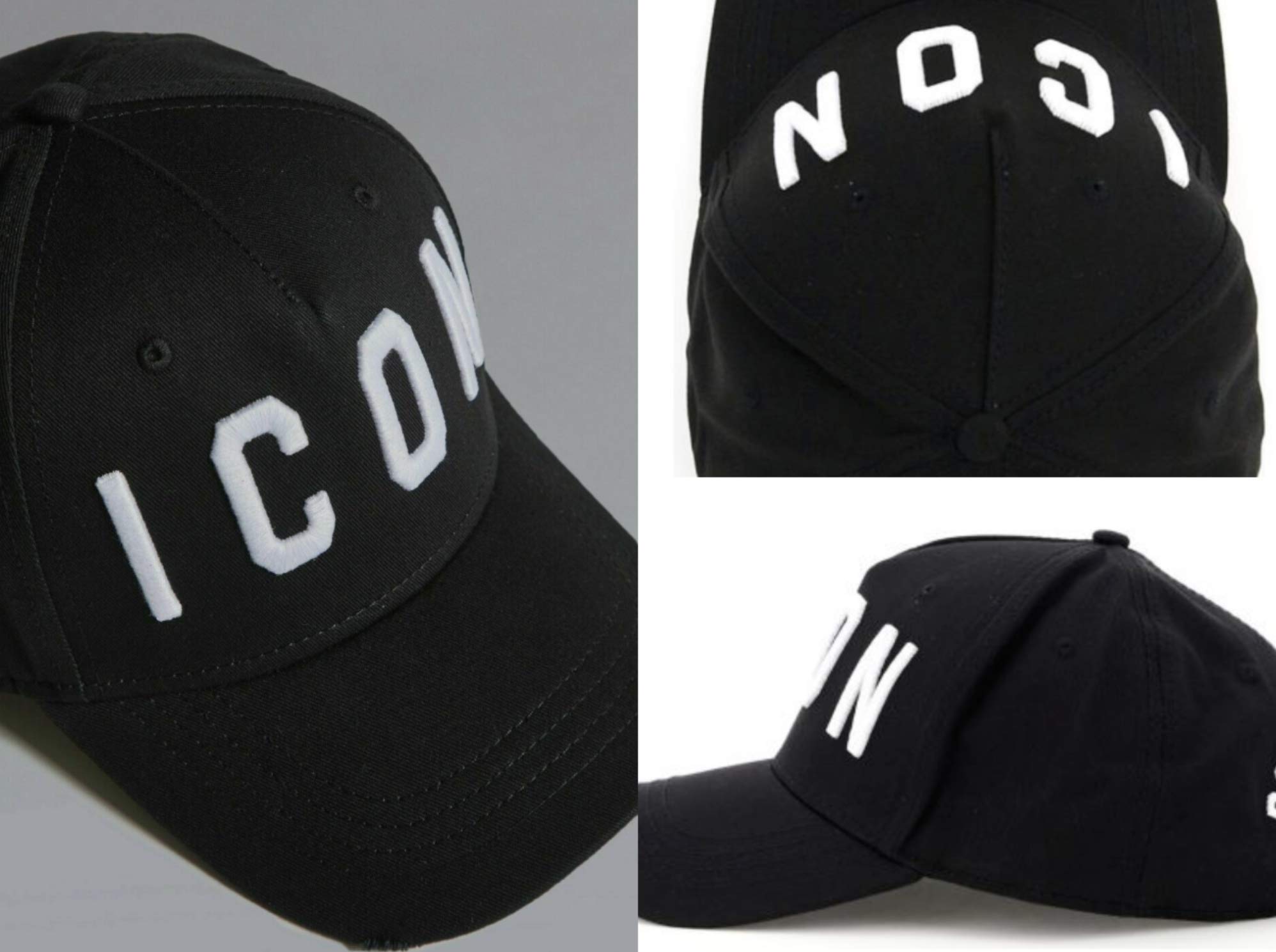 DSQUARED 2 Icon Distressed Black Cap, Schwarz , Einheitsgröße