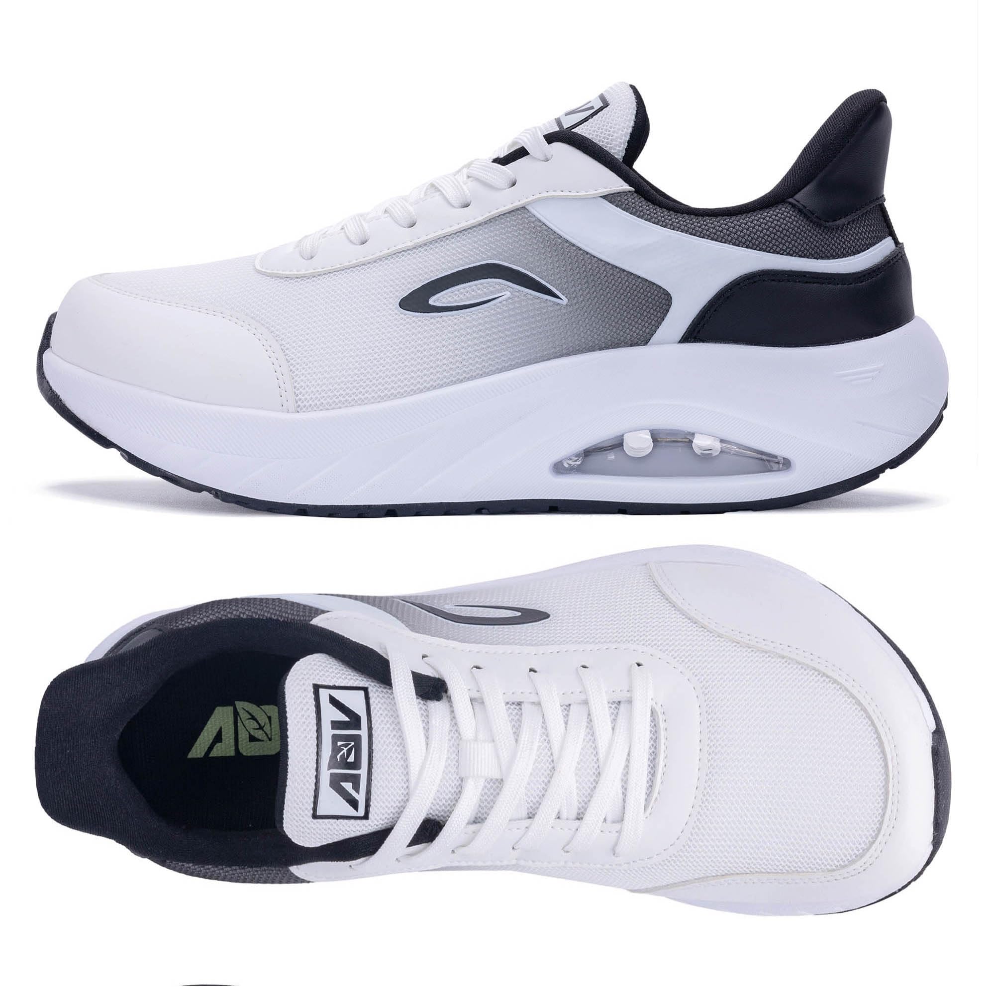 GANNOU Wide Toe Box Shoes for Men Arch Support Walking Shoes Plantar Fasciitis Orthotic Tennis Sneakers Size 9.5 White