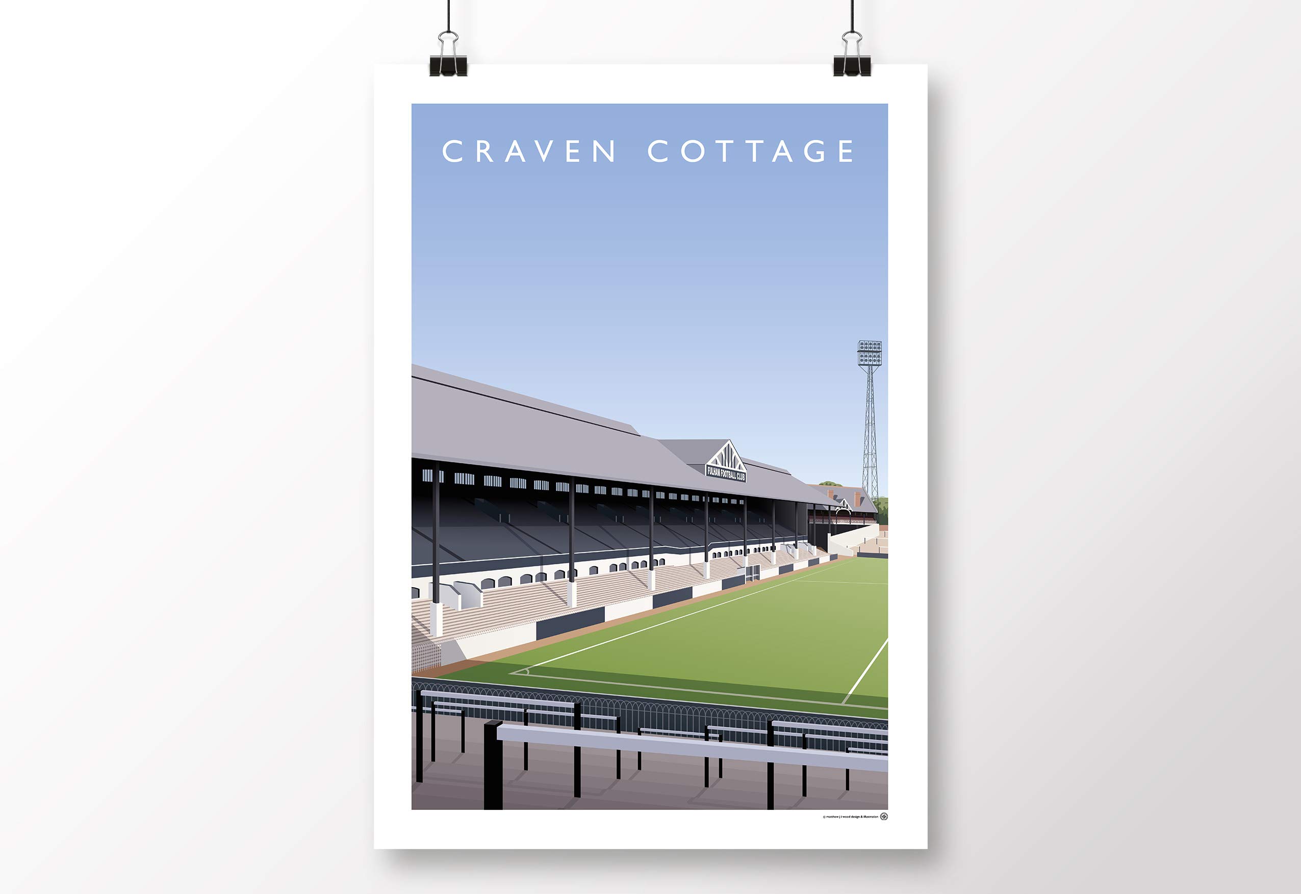 Craven Cottage Stadium affiche A3 du Stevenage Road Stand pour decoration