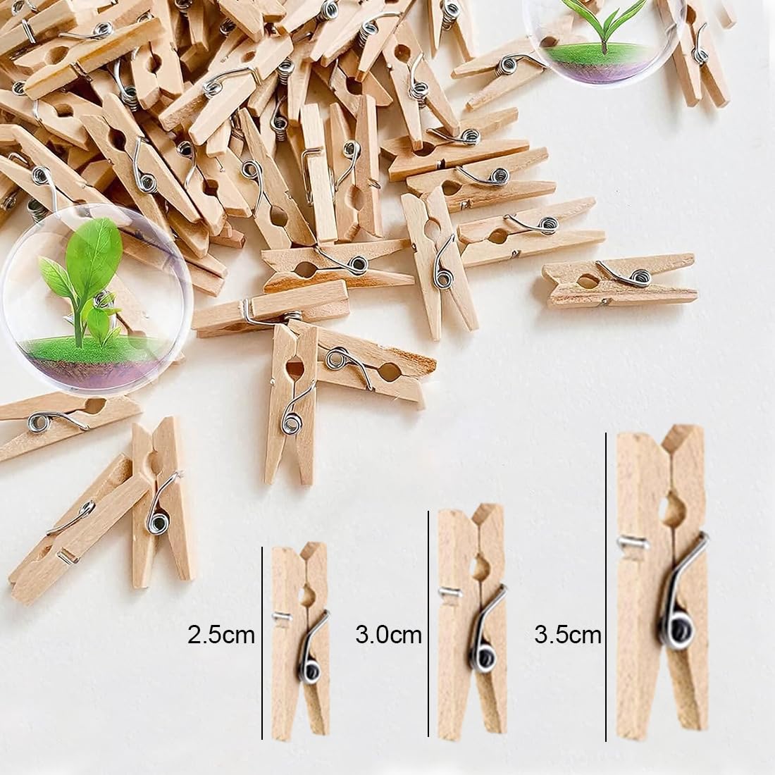 Lot De 150 Mini Pinces à Linge Colorées En Bois + Corde – Pour Photos, Affiches, Décoration DIY