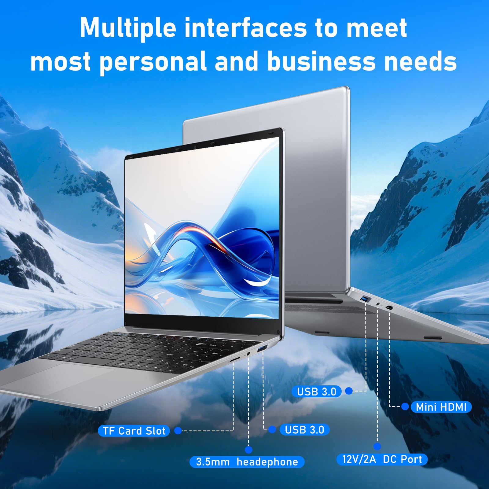 FUNYET Laptop, Portatile da 15,6 Pollici, 8GB RAM 256GB SSD, Processore portatile N4020, IPS FHD 1920 x 1080 Notebook, 180° apertura chiusura, 5000mAh, slot per schede TF, Win11pro Computer