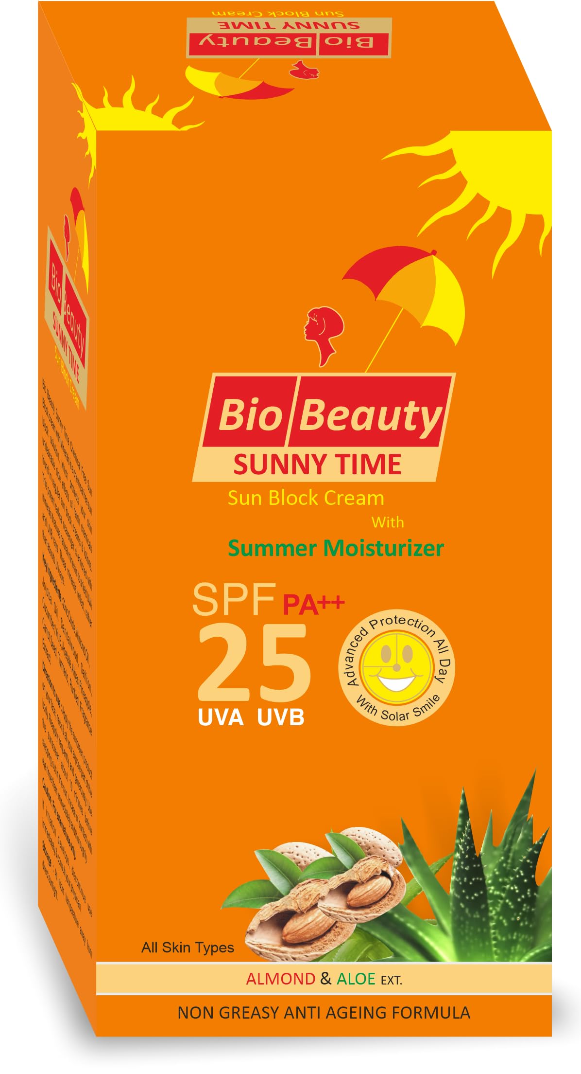 BioBeauty Sunny Time Sun Block Cream - SPF 25 PA++ (60g) | Sun Protection for All Skin Types